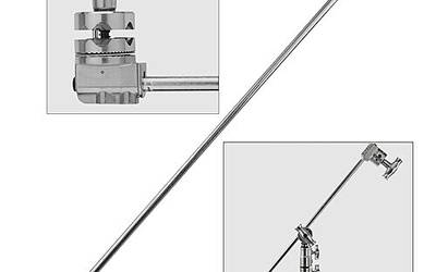 Impact C-Stand with Quick Release Sliding Leg with Grip Arm (Chrome)