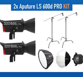 2x Aputure LS 600d Pro Gold Mount Light Storm Daylight LED with Extras!