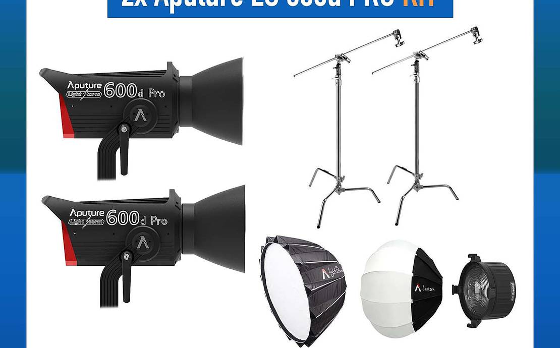2x Aputure LS 600d Pro Gold Mount Light Storm Daylight LED with Extras!