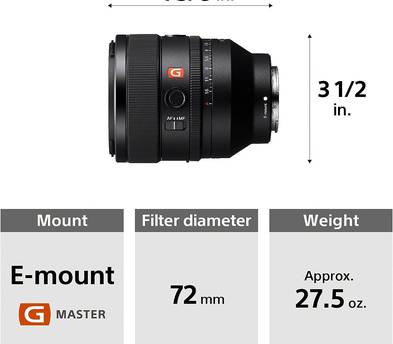 Sony FE 50mm f/1.2 GM Lens Mirrorless E-Mount Camera Lens F1.2 SEL50F12GM