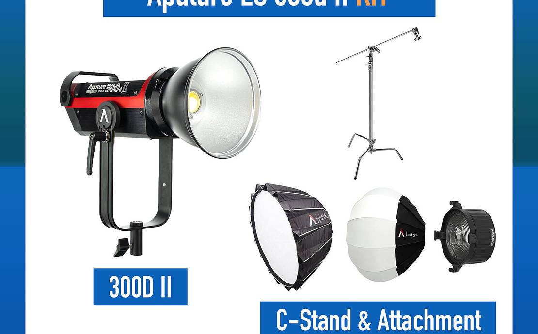 Aputure Light Storm LS C300d II LED Light Kit with C-Stand + Extras! 300d II
