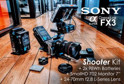 Sony FX3 Pro Shooter Kit w/ 24-70mm, 702 Monitor, 2x98Wh Batts, & Audio handle