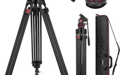 74" Pro Video Fluid Head Aluminum Tripod 22lb/10kg Load- Neewer TP75