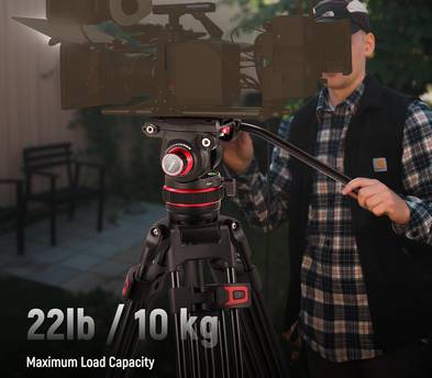 74" Pro Video Fluid Head Aluminum Tripod 22lb/10kg Load- Neewer TP75