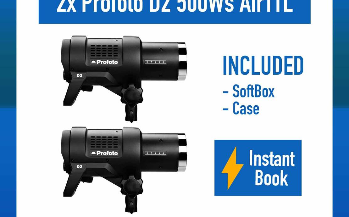 Profoto D2 DUO Kit 500Ws AirTTL Monolight Photography Strobe + Softbox + Stand