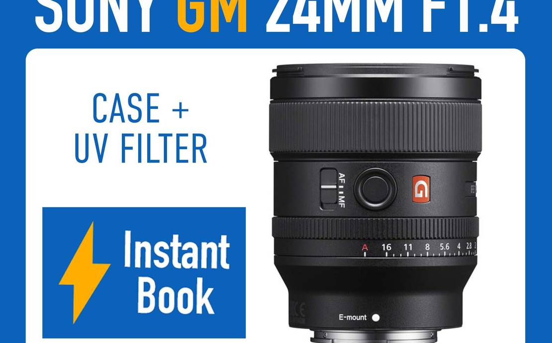 Sony FE 24mm f/1.4 GM Lens E-Mount w/UV Filter and Case