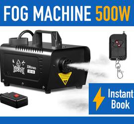 500 Watt Portable Fog Smoke Machine Wired Remote Control