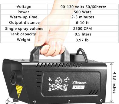 500 Watt Portable Fog Smoke Machine Wired Remote Control