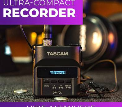 Tascam DR-10L Micro Portable Audio Recorder with Lavalier Microphone