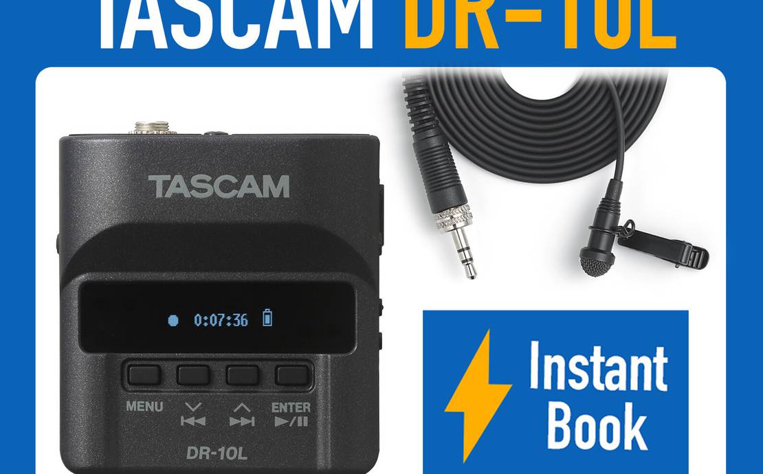 Tascam DR-10L Micro Portable Audio Recorder with Lavalier Microphone