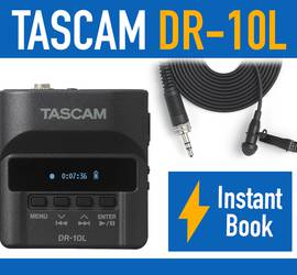Tascam DR-10L Micro Portable Audio Recorder with Lavalier Microphone
