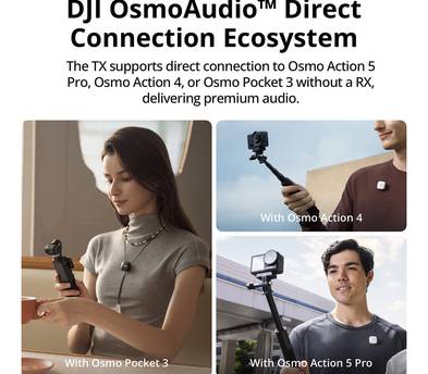 DJI Mic Mini 2.4GHz 2-Person Clip-On Digital Wireless Microphone System + Charge