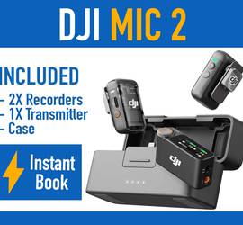 DJI Mic 2 (2 TX + 1 RX + Charging Case) Wireless 2-Person Microphone Recorder