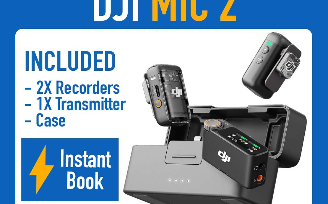 DJI Mic 2 (2 TX + 1 RX + Charging Case) Wireless 2-Person Microphone Recorder