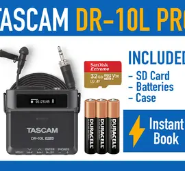 Tascam DR-10L Pro Field Recorder Micro Portable Audio Recorder with Lavalier Mic