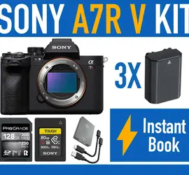 Sony Alpha a7R V Mirrorless Camera Kit w/Cards, Batteries, Charger A7RV (IE)