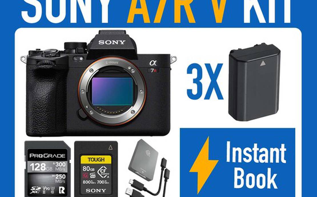 Sony Alpha a7R V Mirrorless Camera Kit w/Memory Cards, Batteries, Charger A7RV