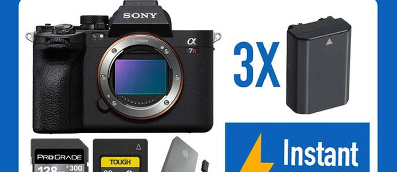 Sony Alpha a7R V Mirrorless Camera Kit w/Memory Cards, Batteries, Charger A7RV