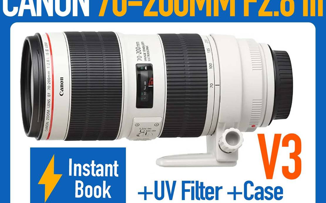 Canon EF 70-200mm f2.8L IS III USM Lens Telephoto Zoom EOS EF Mount - 3044C002