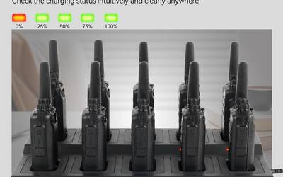 Retevis RT68 2 Way Radio Long Range Walkie Talkies (10 Pack) + Multi Way Charger