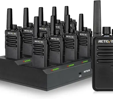Retevis RT68 2 Way Radio Long Range Walkie Talkies (10 Pack) + Multi Way Charger