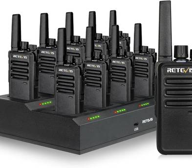 Retevis RT68 2 Way Radio Long Range Walkie Talkies (10 Pack) + Multi Way Charger