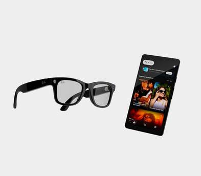 Ray-Ban Meta AI Wayfarer Glasses 12 MP Video Camera Clear / Black - RayBan (IE)