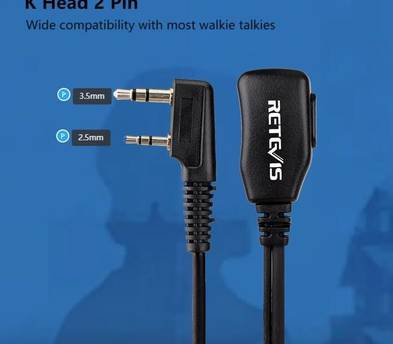 Retevis Walkie Talkies Earpiece with Mic 2 Pin Acoustic Tube Headset, for RT22 R