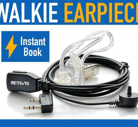 Retevis Walkie Talkies Earpiece with Mic 2 Pin Acoustic Tube Headset, for RT22 R