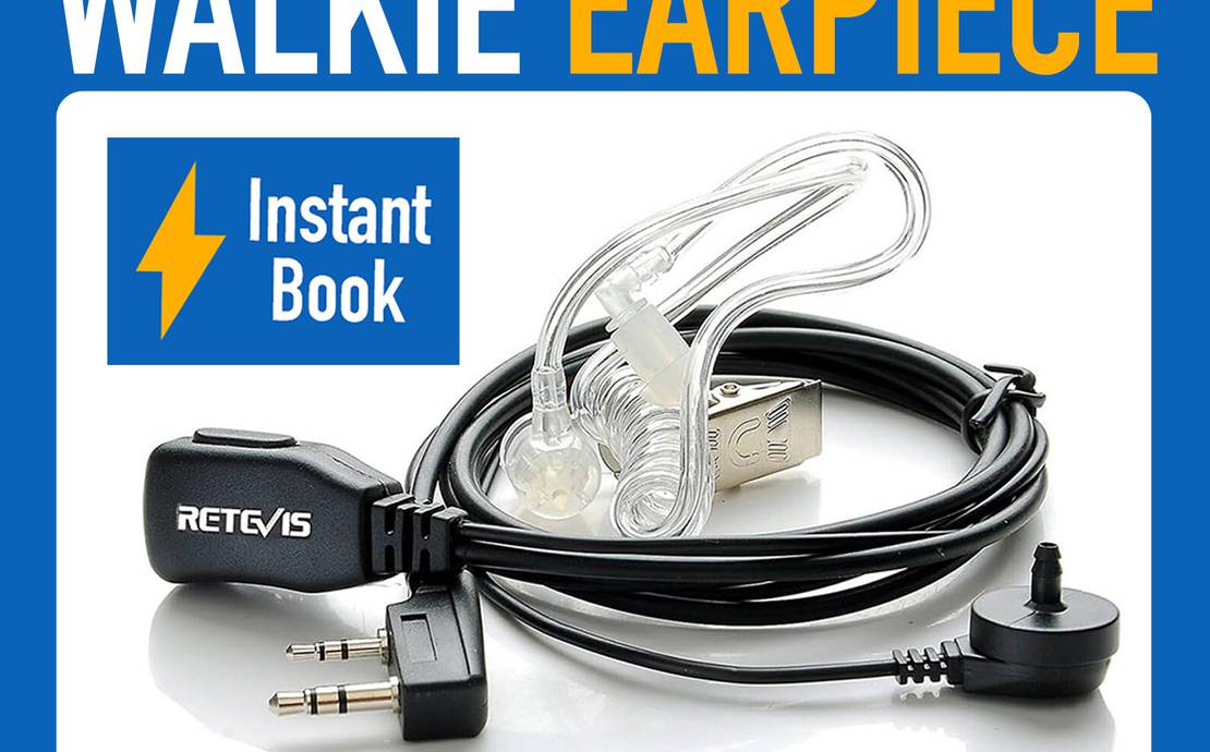 Retevis Walkie Talkies Earpiece with Mic 2 Pin Acoustic Tube Headset, for RT22 R