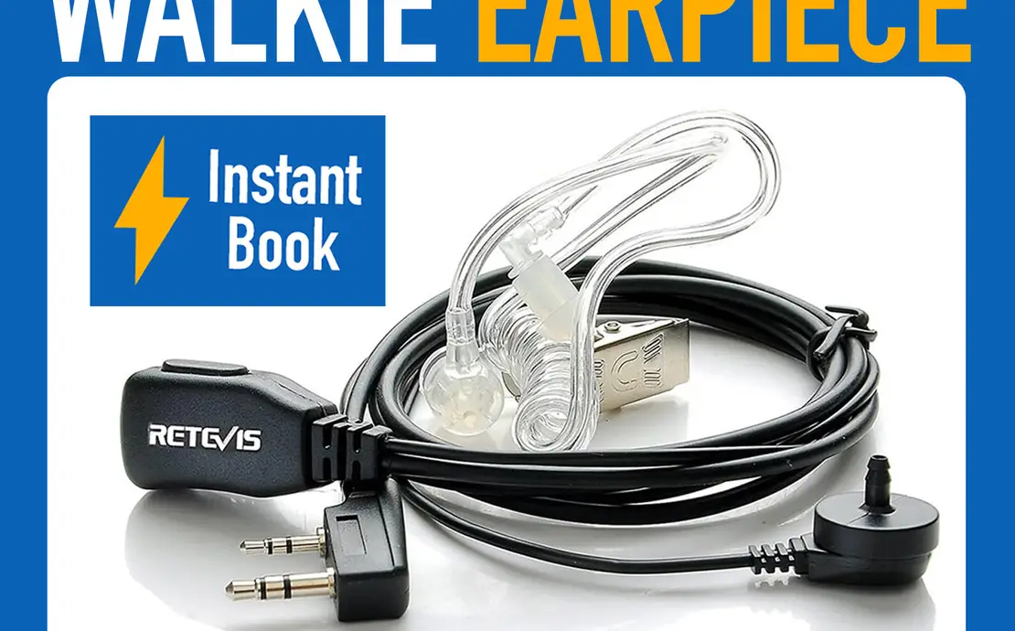 Retevis Walkie Talkies Earpiece with Mic 2 Pin Acoustic Tube Headset, for RT22 R