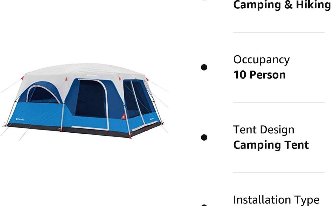 Columbia Tent (Large) Fits 6-10 people